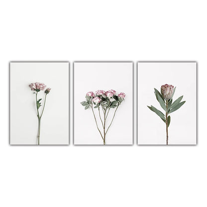 Minimalist Pink Floral Botanical Wall Art Fine Art Canvas Prints Posters Elegant Pictures For Nordic Living Room Dining Room Bedroom Art Decor