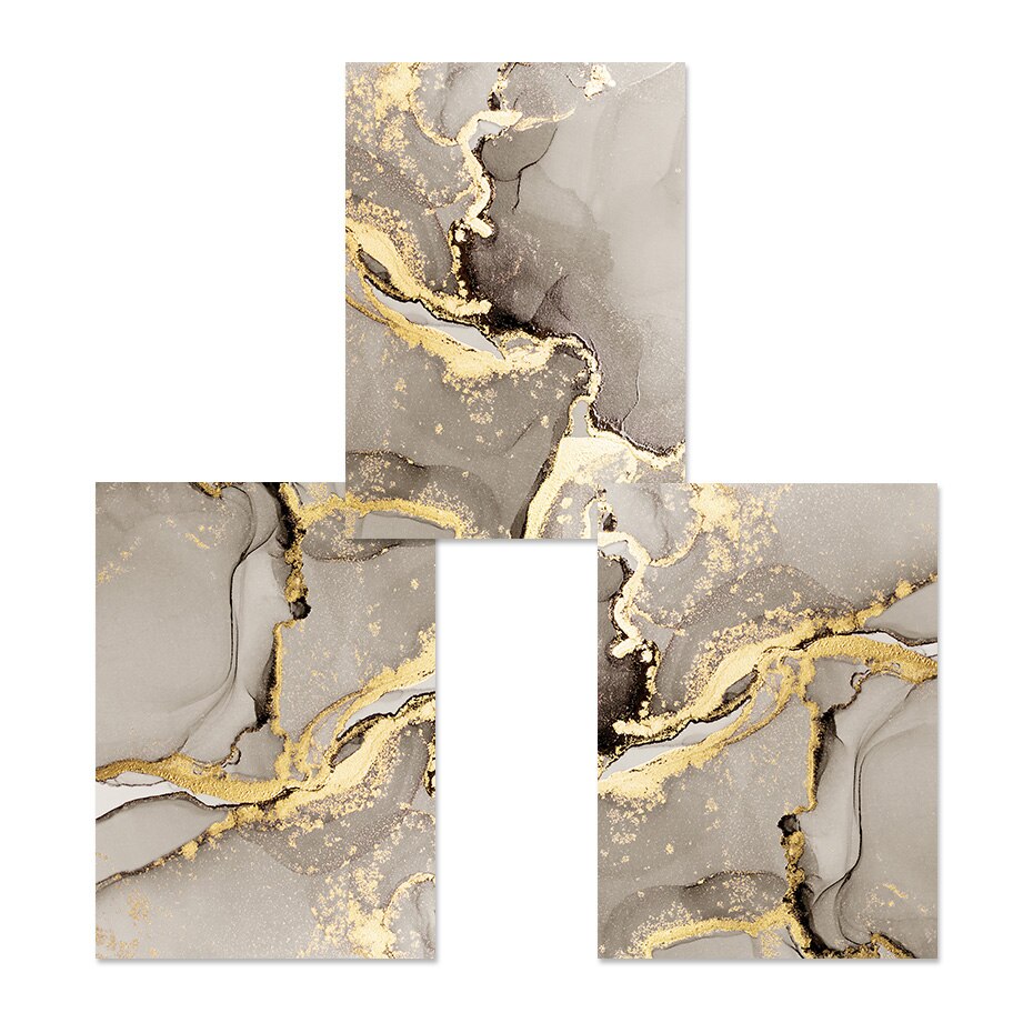 Modern Abstract Beige Golden Marble Print Wall Art Fine Art Canvas Prints Pictures For Living Room Bedroom Light Luxury Home Decor