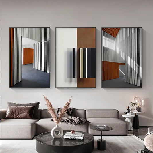 Modern Aesthetics Architectural Wall Art Fine Art Canvas Prints Abstract Industrial Pictures For Loft Apartment Living Room Home Office Decor