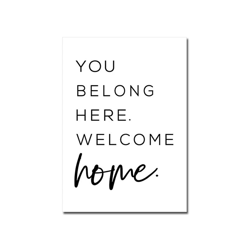 Love Family Home Happy Quotes Posters Canvas Prints Wall Art Black White Minimalist Quotation Pictures For Kitchen Living Room Family Room Home Decor