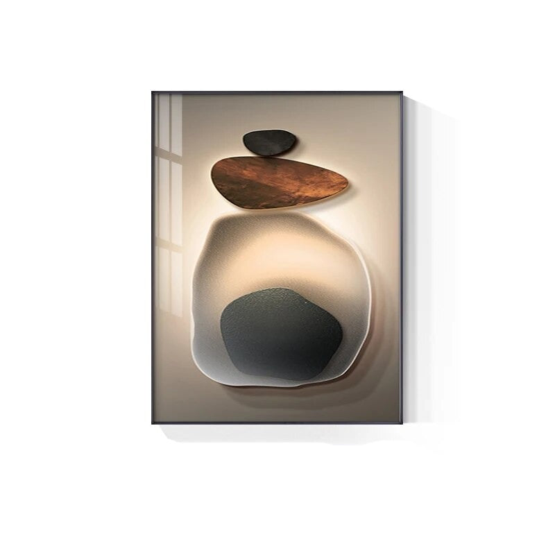 Neutral Color Abstract Black Pebble Wall Art Fine Art Canvas Prints Modern Aesthetics Pictures For Living Room Dining Room Home Office Decor