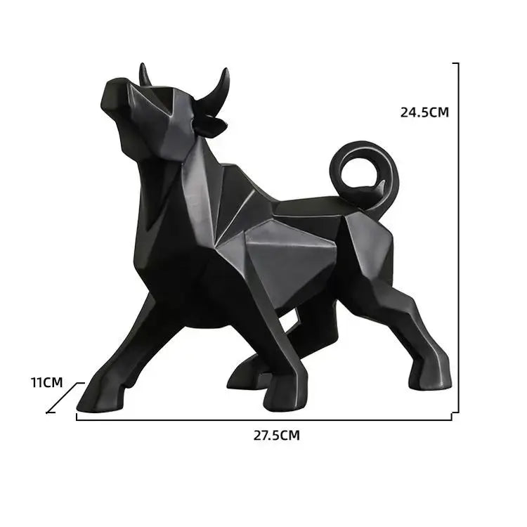 Abstract Bull Statue Sculpture Geometric Wildlife Ornament Modern Symbolic Art Decoration For Desktop Home Office Living Room Nordic Home Decor