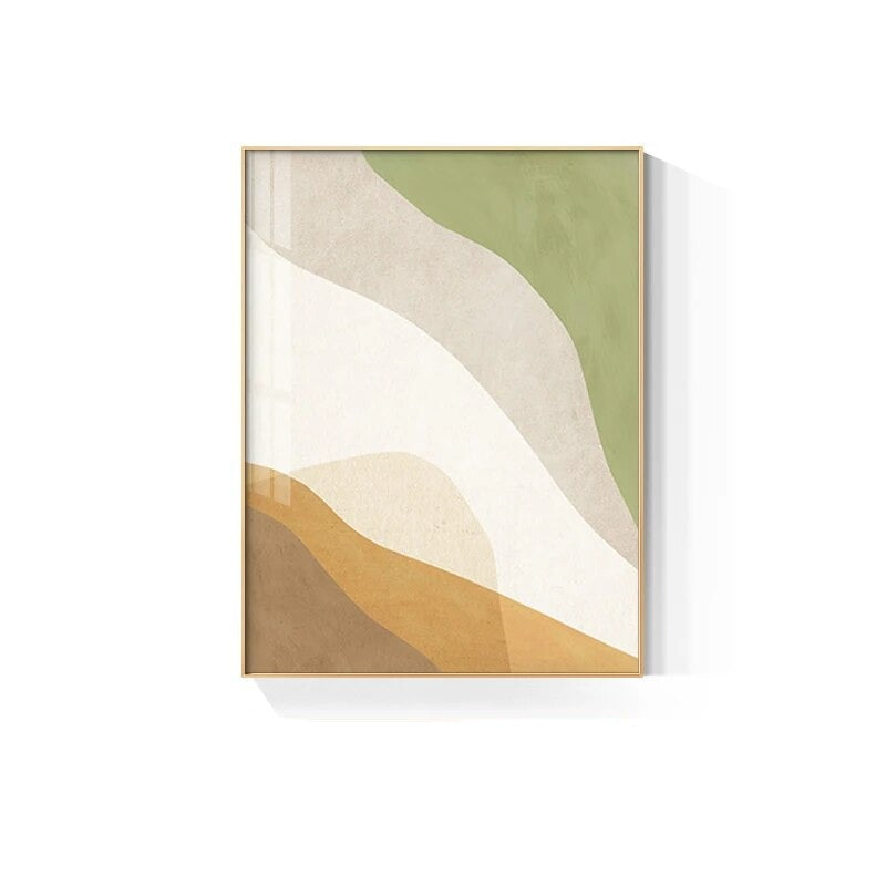 Neutral Colors Abstract Fashion Wall Art Green Orange Beige Figure Art Line Art Canvas Prints For Bedroom Living Room Boutique Salon Decor