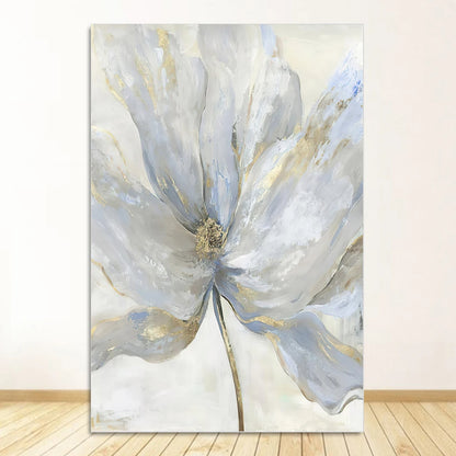 Simple Blue Floral Wall Art Fine Art Canvas Prints Modern Abstract Botanical Pictures For Living Room Bedroom Contemporary Home Decor