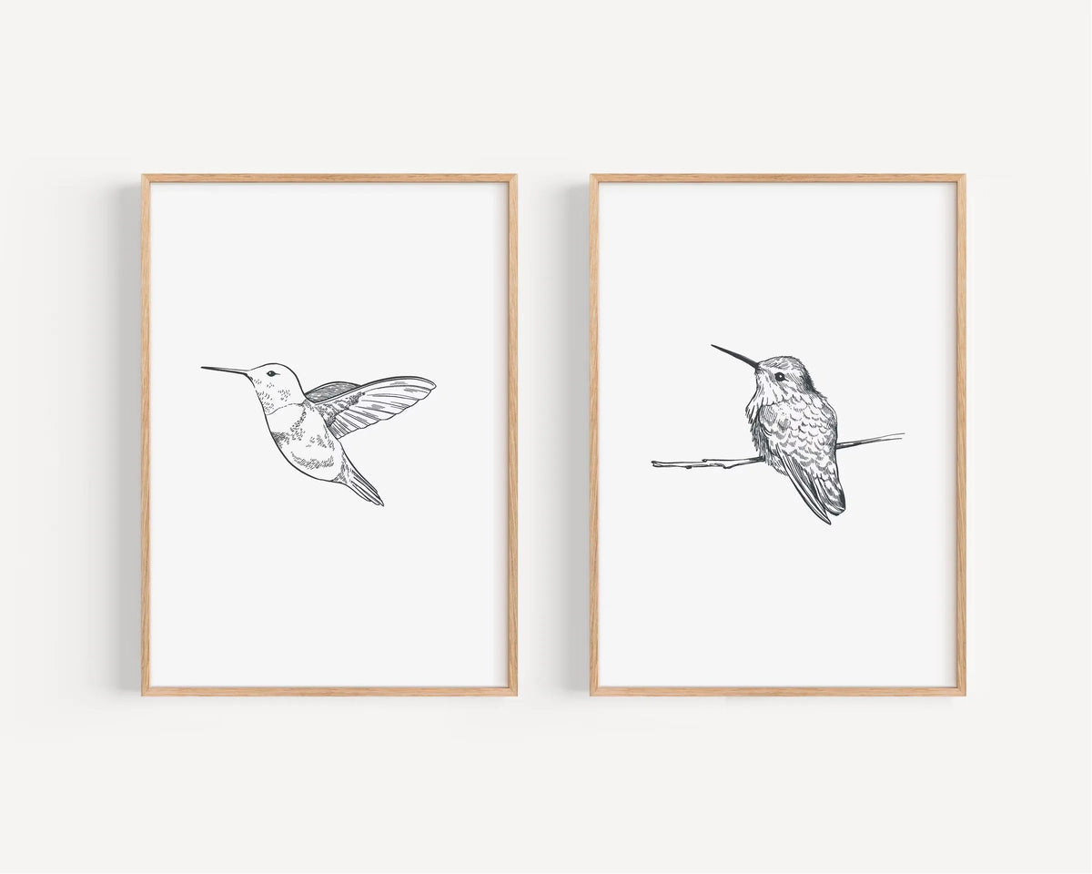 Set of 2Pcs Vintage Birds Wall Art Fine Art Canvas Prints Neutral Tones Retro Illustrations of Birds Artworks For Farmhouse Kitchen Living Room Simple Bedroom Home Decor 