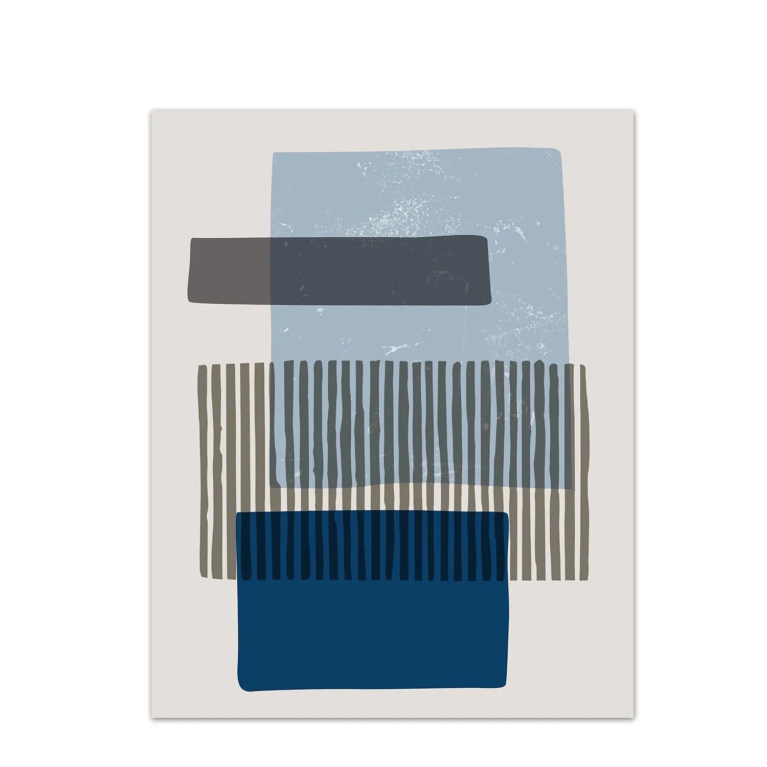 Blue Black Minimalist Geometric Line Art Wall Art Fine Art Canvas Prints Inspirational Quote Pictures For Living Room Bedroom Home Office Decor