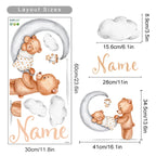 Personalized Bear Balloons Baby's Name Wall Decals For Nursery Room Removable Peel & Stick PVC Wall Stickers For Creative DIY Home Decor 