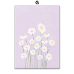 Pink Lavender Daisy Flower Market Posters Wall Art Fine Art Canvas Prints Pastel Floral Pictures For Living Room Bedroom Art Decor