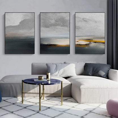 Sunset Lake Landscape Abstract Wall Art Fine Art Canvas Prints Pictures For Modern Apartment Living Room Home Office Art Decor