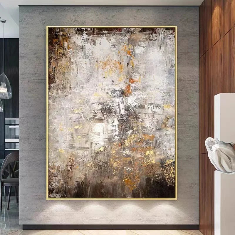 * Hand Painted * Modern Abstract Minimalist Oil Painting Large Format Picture For Contemporary Living Room Wall Decor