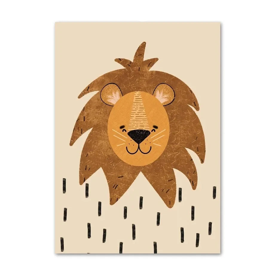 Cute Baby Animals Nursery Wall Art Illustrations Fine Art Canvas Prints Geese Mouse Lion Polar Bear Poster Pictures For Baby's Room Wall Decor