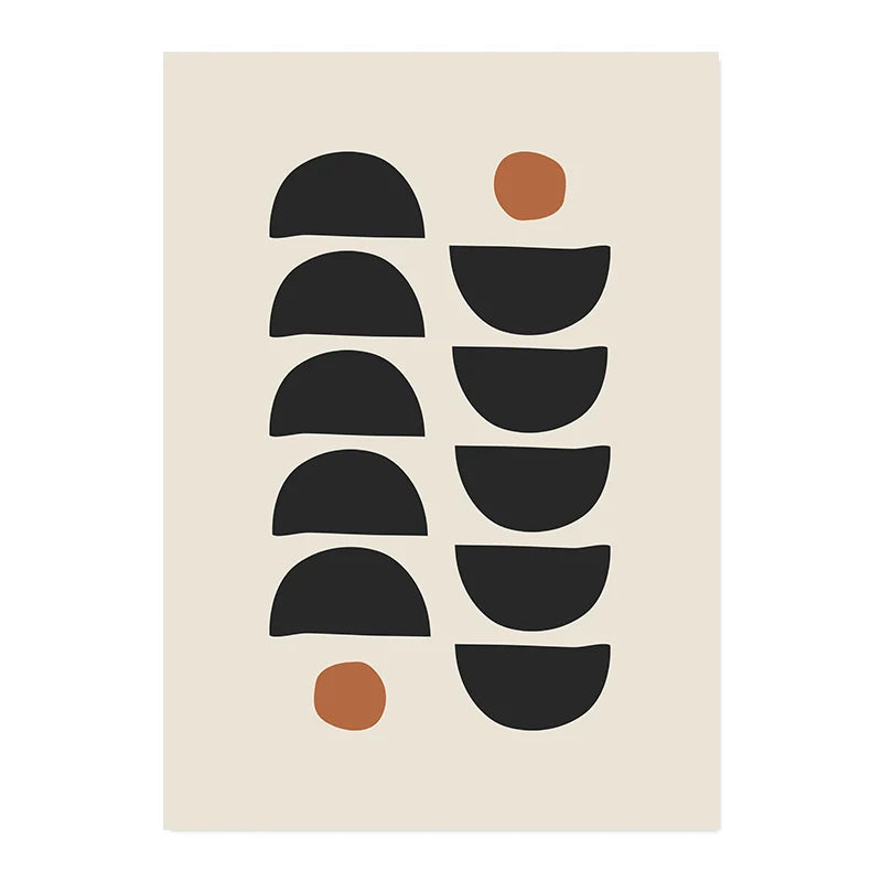 Modern Abstract Wall Art Geometric Line Shape And Form Fine Art Canvas Prints Black Beige Terracotta Pictures For Living Room Decor