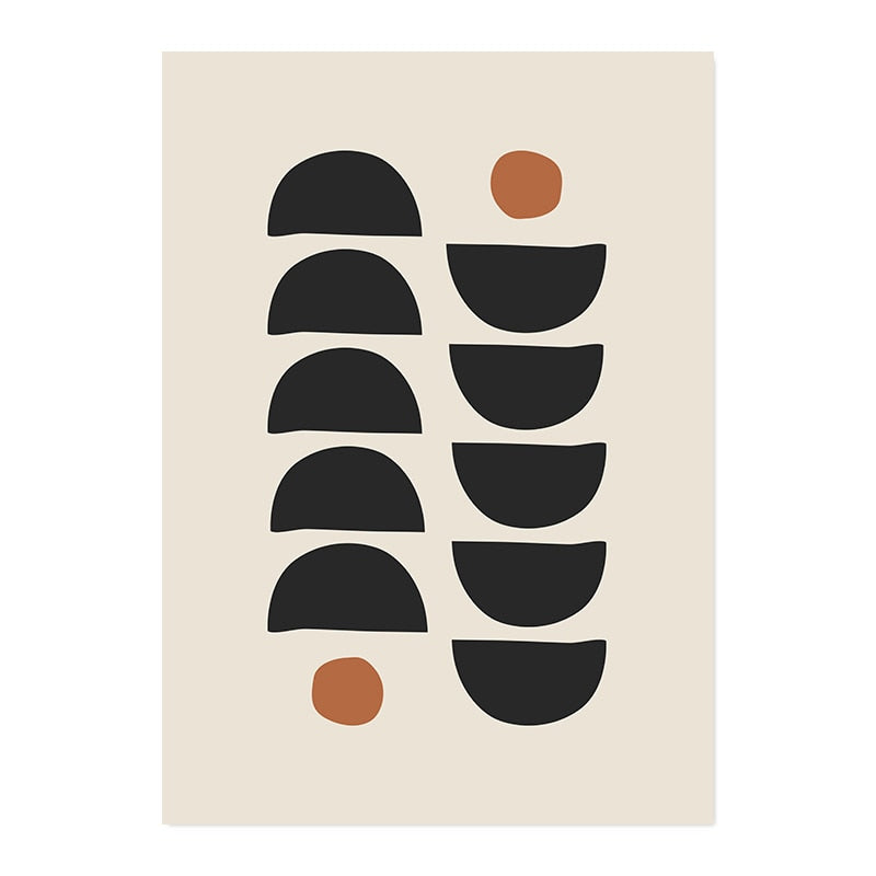 Modern Geometric Wall Art Abstract Line Shape And Form Fine Art Canvas Prints Black Beige Terracotta Pictures For Living Room Decor