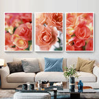 Pink Red Roses Floral Wall Art Fine Art Canvas Prints Modern Botanical Posters Pictures For Living Room, Bedroom Art Decor