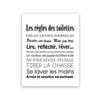French Quotes Amusing Bathroom Rules WC Wall Art Fine Art Canvas Prints Typographic Quotations Black White Pictures Posters For Bathroom Toilet Room WC Wall Decor 2025
