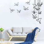 Geometric Origami Birds Line Art Wall Stickers Removable PVC Vinyl Wall Decals Decorative Mural For Creative DIY Home Wall Art Decor