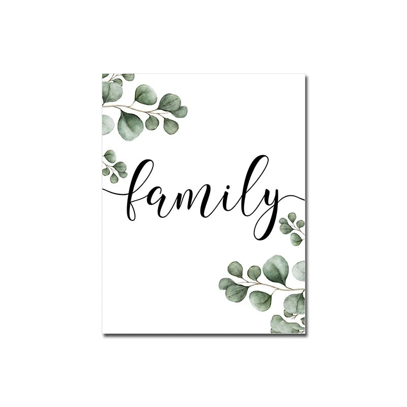 Love Family Home Happy Quotes Posters Canvas Prints Wall Art Black White Minimalist Quotation Pictures For Kitchen Living Room Family Room Home Decor