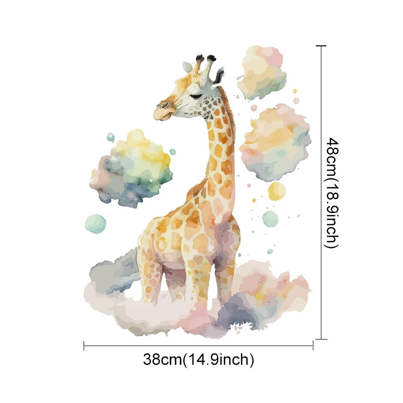 Hakuna Matata Baby's Room Wall Stickers Cute Elephant Lion Giraffe Wall Decals Removable Peel & Stick Wall Vinyl Wall Murals For Kid's Room Decor