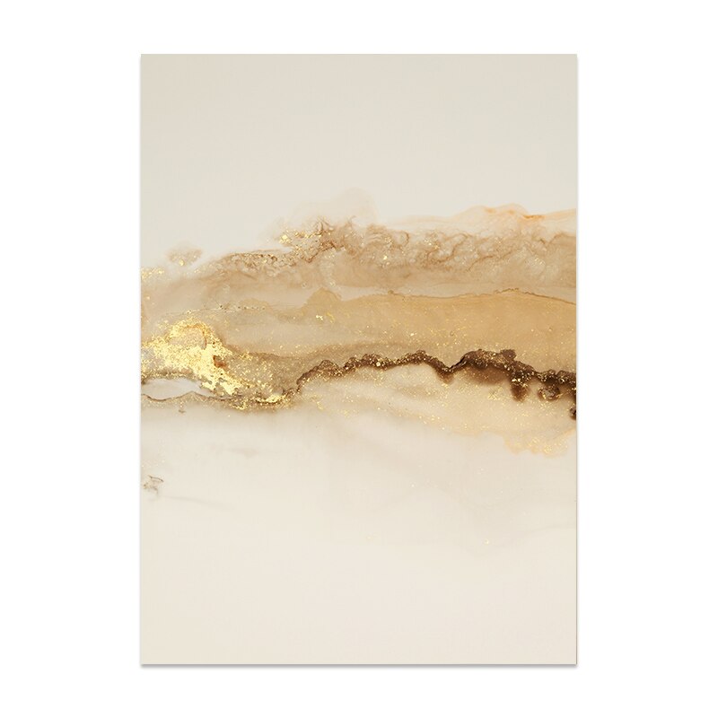 Modern Abstract Liquid Beige Golden Liquid Marble Wall Art Fine Art Canvas Prints Pictures For Luxury Living Room Chic Bedroom Art Decor