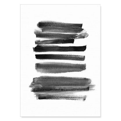 Black White Wall Art Minimalist Abstract Ink Brush Strokes Fine Art Canvas Prints Posters Pictures For Living Room Home Office Art Decor