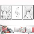 Life Is Beautiful Black & White Minimalist Floral Wall Art Fine Art Canvas Prints Modern Botanical Gallery Wall Art Inspirational Posters For Simple Living