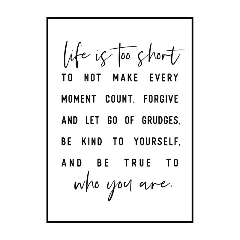 Motivational Quotes Posters Black White Minimalist Wall Art Fine Art Canvas Prints Inspirational Quotations Posters For Living Room Bedroom Home Office Decor