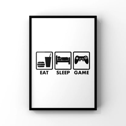 Black & White Gamer Posters Minimalist Wall Art Fine Art Canvas Prints Trendy Pictures For Kid's Room Gamers Room Wall Art Decor