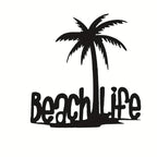 Beach Life Coconut Tree Metal Wall Art 3d Decoration For Living Room Bedroom Home Office Wall Decoration