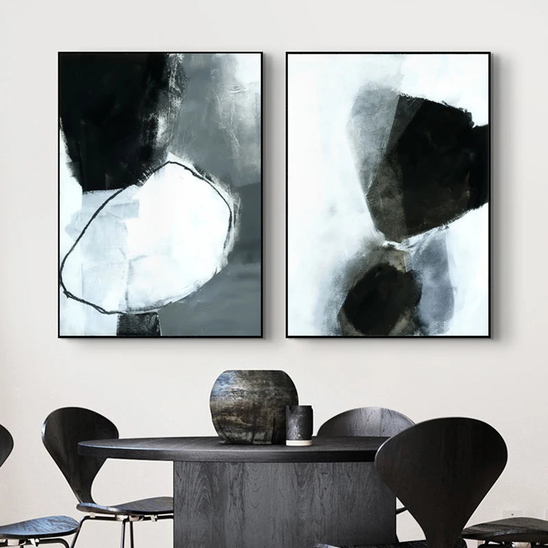 Dark Stones Abstract Wall Art Fine Art Canvas Nordic Pictures For Modern Apartment Living Room Home Office Decor