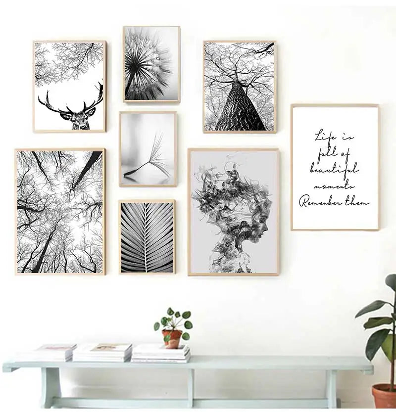 Beautiful Moments Black White Wall Art Fine Art Canvas Prints Nature Posters For Living Room Bedroom Home Office Pictures For Simple Living