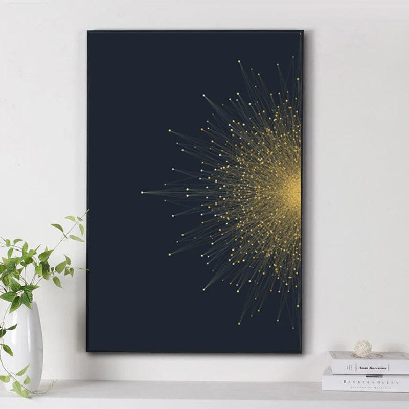 Contrasting Color Abstract Particle Geometry Wall Art Fine Art Canvas Prints Pictures For Living Room Bedroom Home Office Decor