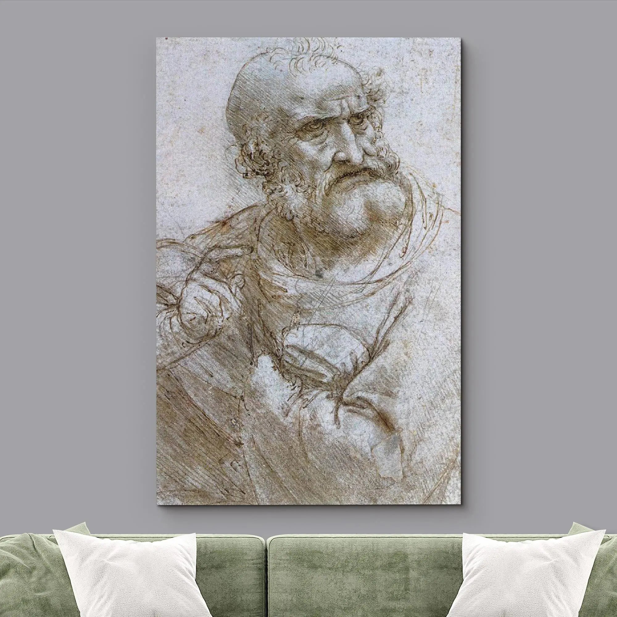 Classic Painting Vitruvian Man, Study of Proportions by Leonardo da Vinci Fine Art Canvas Print Famous Paintings Wall Art Home Office Decor