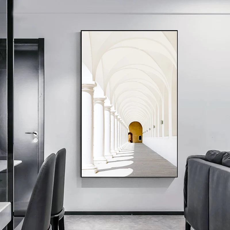 Abstract Architectural Abyss Black And White Wall Art Fine Art Canvas Prints Modern Pictures For Living Room Office Contemporary Home Decor