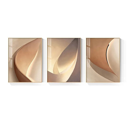 Abstract Terracotta Curves Modern Minimalist Wall Art Fine Art Canvas Prints Pictures For Living Room Hotel Room Contemporary Interior Design