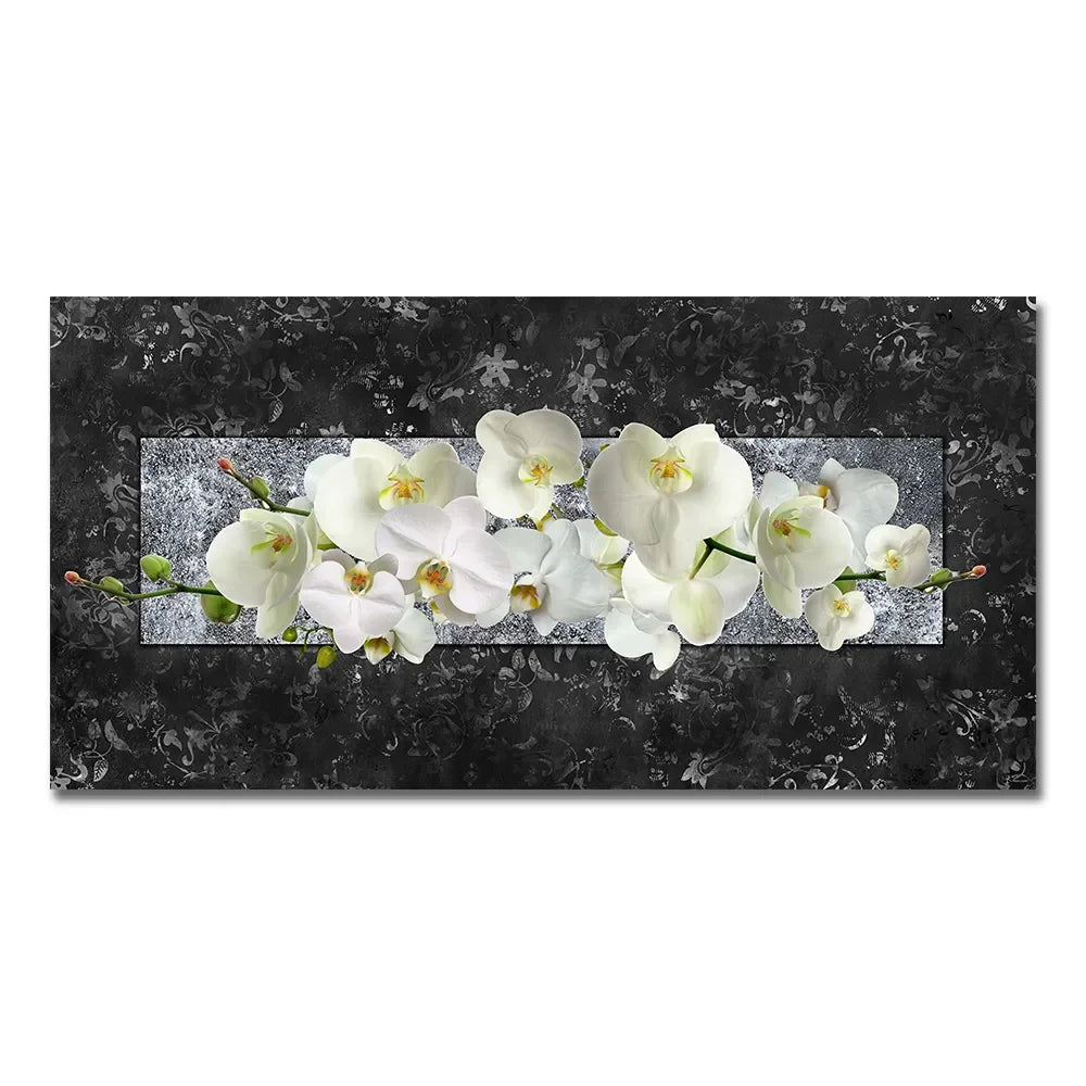 * Featured Sale * Vintage Retro Floral Wide Format Wall Art Fine Art Canvas Prints Modern Botanical Pictures For Living Room Bedroom Art Decor