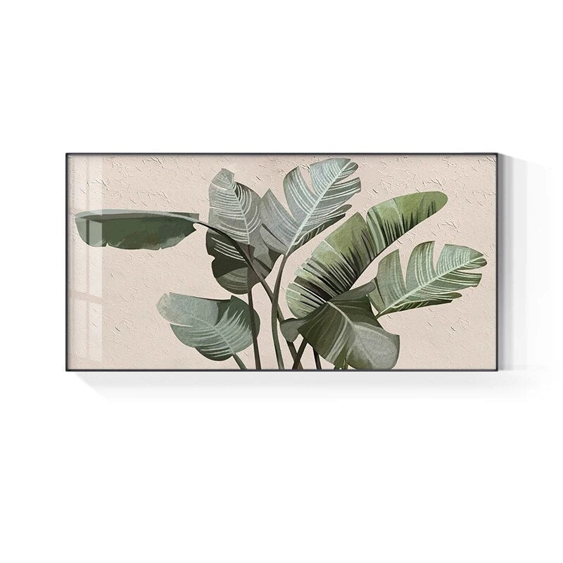 Tropical Green Leaves Wall Art Fine Art Canvas Prints Monstera Palm Posters Botanical Pictures For Living Room Dining Room Home Decor