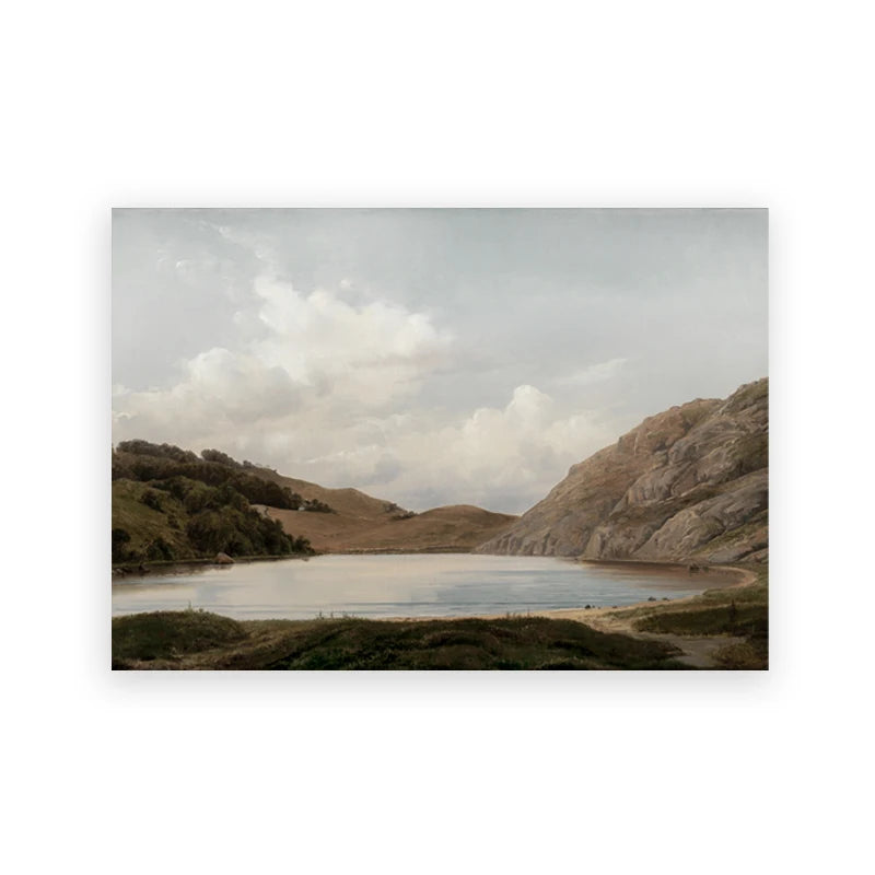 Vintage Neutral Landscape Botanical Sketch Wall Art Fine Art Canvas Prints Mountains, Countryside Scenery, Architecture & Nature Illustrations