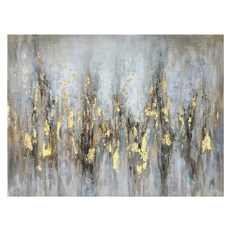 Modern Golden Gray Vintage Urban Abstract Wall Art Fine Art Canvas Print Large Formats Pictures For Living Room Dining Room Art Decor