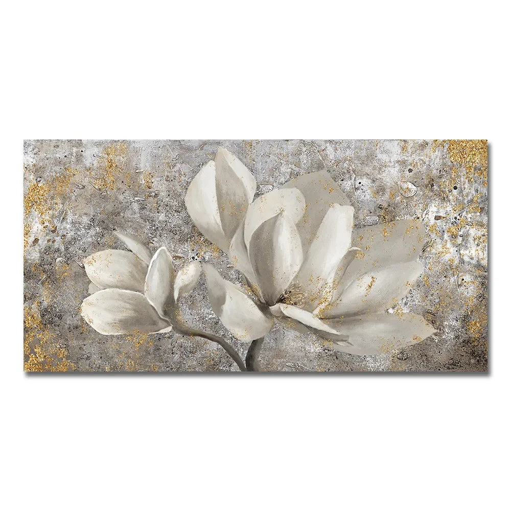 * Featured Sale * Vintage Retro Floral Wide Format Wall Art Fine Art Canvas Prints Modern Botanical Pictures For Living Room Bedroom Art Decor