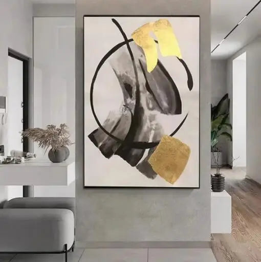 Modern Abstract Neutral Tones Color Block Wall Art Fine Art Canvas Prints Pictures For Living Room Entrance Hall Home Office Art Decor