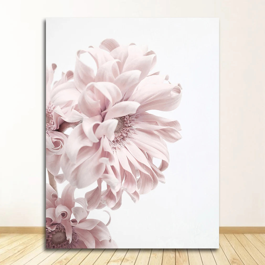 Minimalist Pink Floral Wall Art Fine Art Canvas Prints Modern Botanical Pictures For Living Room Dining Room Bedroom Art Decor 2025