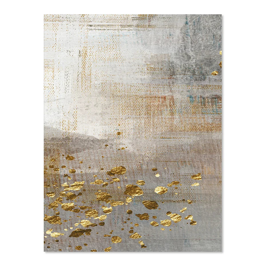 Beige Gray Golden Speckled Vintage Abstract Wall Art Fine Art Canvas Prints Contemporary Pictures for Elegant Interiors