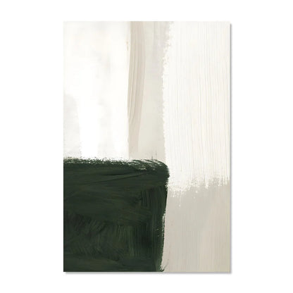 Modern Abstract Green Beige White Brushstroke Canvas Prints Nordic Wall Artwork For Contemporary Living Room Home Decor Artwork