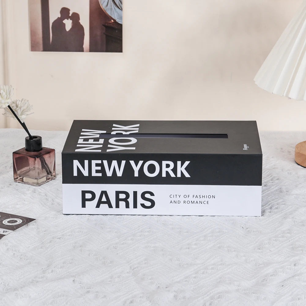 Luxury Faux Book Tissue Box – Sophisticated Tabletop Accent & Storage Solution For Upscale Boutique Home Decor
