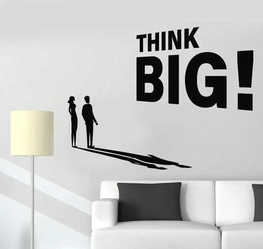 Think Big Vinyl Wall Sticker Motivational Quotes Wall Decor Removable DIY PVC Wall Decal For Office Study Room Inspirational Daily Mantra