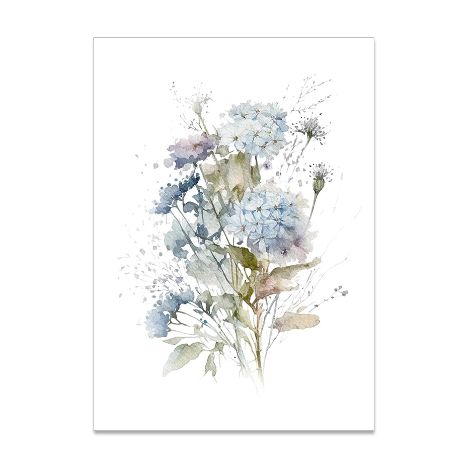 Minimalist Wild Meadow Flowers Watercolor Wall Art Fine Art Canvas Prints Botanical Posters Pictures For Living Room Home Decor