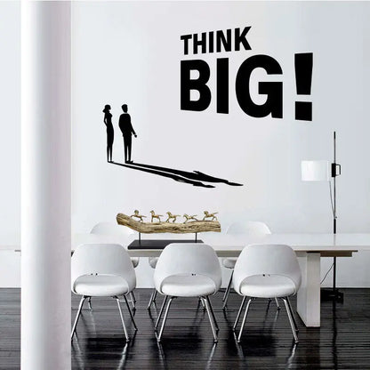 Think Big Vinyl Wall Sticker Motivational Quotes Wall Decor Removable DIY PVC Wall Decal For Office Study Room Inspirational Daily Mantra