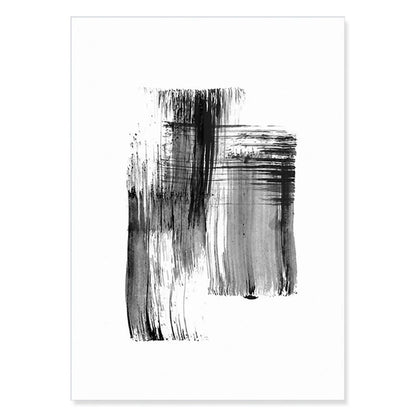 Black White Wall Art Minimalist Abstract Ink Brush Strokes Fine Art Canvas Prints Posters Pictures For Living Room Home Office Art Decor