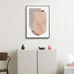 Scandinavian Abstract Grey Pink Granite Stone Wall Art Fine Art Canvas Prints Pictures For Modern Apartment Living Room Bedroom Art Decor