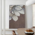 Scandinavian Big Floral Wall Art Fine Art Canvas Prints White Petal Flower Posters Modern Botanical Pictures For Foyer Living Room